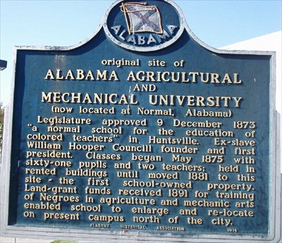 A Two-Sided Sign located in Huntsville at the original site of Alabama A&M University.