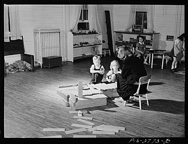 Student looking after children, Photograph